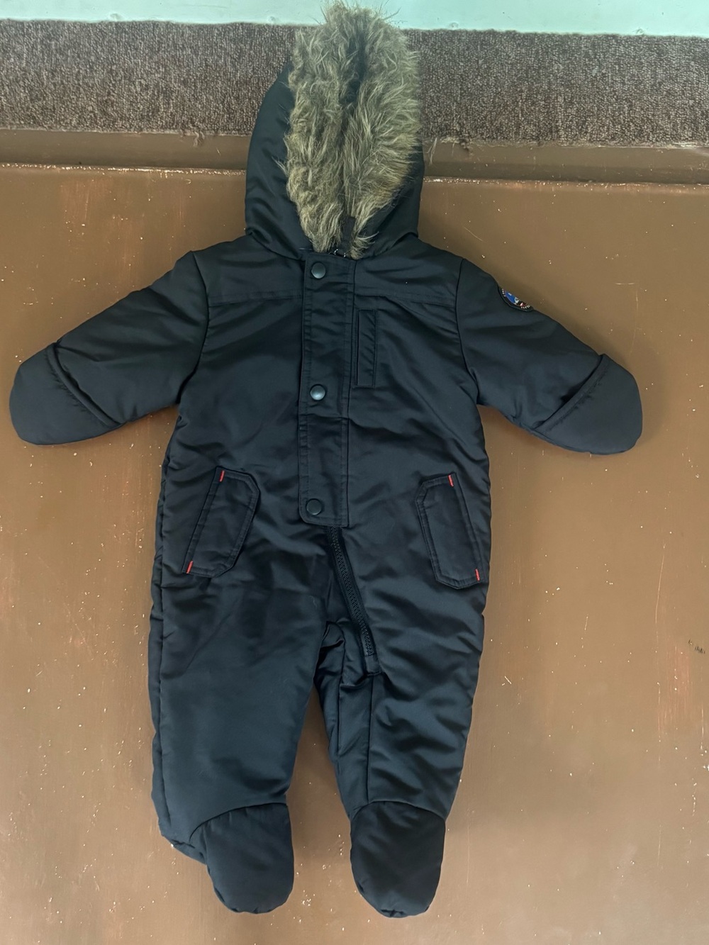 Black Infant Hooded Rothschild Snowsuit - 6/9 months